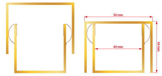 two-part square waveguide technical drawing