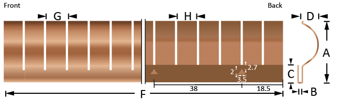Door fingerstrips/spring contacts 2803