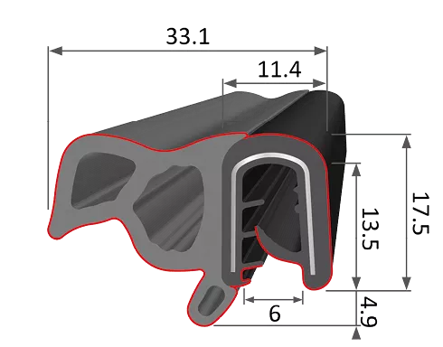 clip-on pakking EMI RFI afschermingspakking 6533