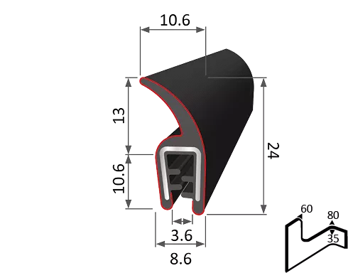 clip-on pakking EMI RFI afschermingspakking 6552