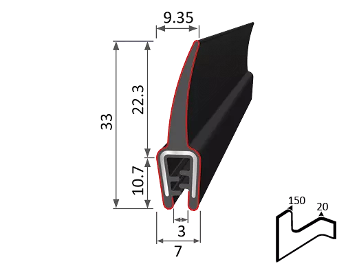clip-on pakking EMI RFI afschermingspakking 6553