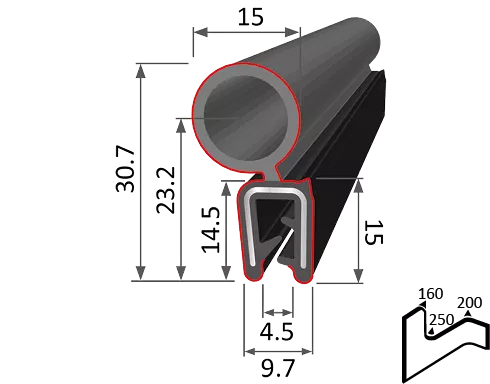 clip-on pakking EMI RFI afschermingspakking 6557