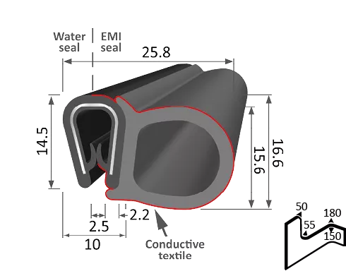 clip-on pakkingen 6580 grote zijde clip-on afscherming EMI EMP pakking standaard