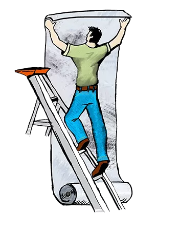 Illustration of applying amucor foil