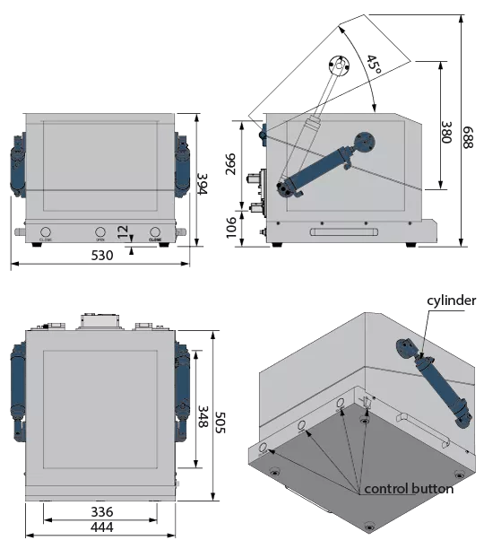 Automatic test box technical drawing