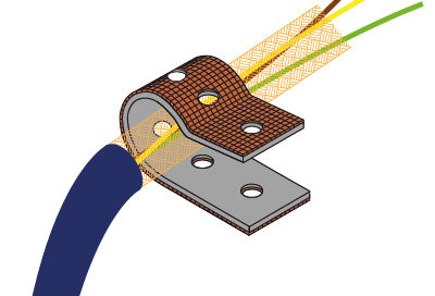 Cable groudning clamps mounting steps