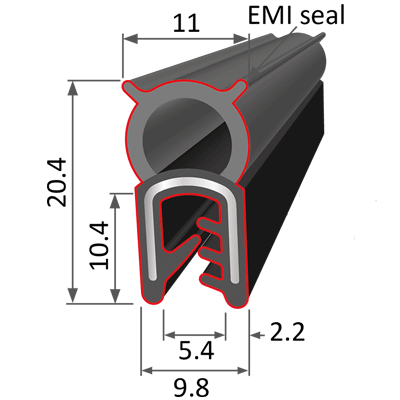 Big clip-on gasket technical drawing
