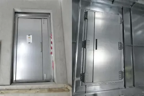 Example of a faraday cage door in use