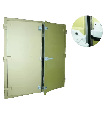 EMI RFI Faraday cage door swinging