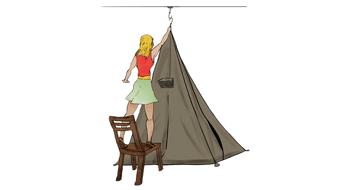 Faraday shielded tent Illustration assembling shielded tent ceiling