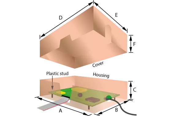 EMI shielding housings enclosures technical drawing