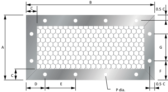 honeycomb ventilation panel technical drawing