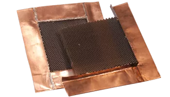 Mu-copper Faraday cage honeycomb