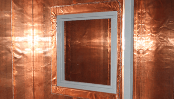 Mu-copper Faraday cage window door