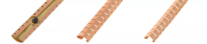 Overzicht van vingerstrips van berylliumkoper: 2200 clip-on bevestigingsvingerstrip