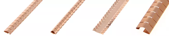 Overzicht van vingerstrips van berylliumkoper: 2300 clip-on bevestigingsvingerstrip