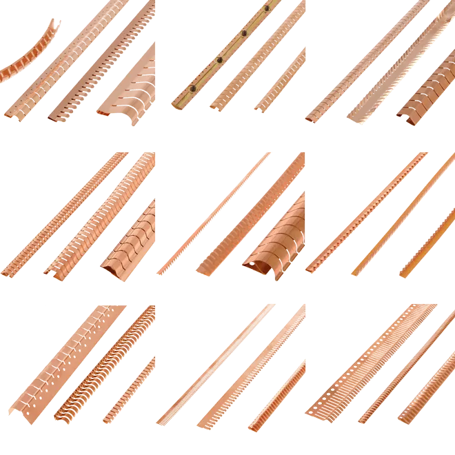overzicht van alle beryllium koperen vingerstrips