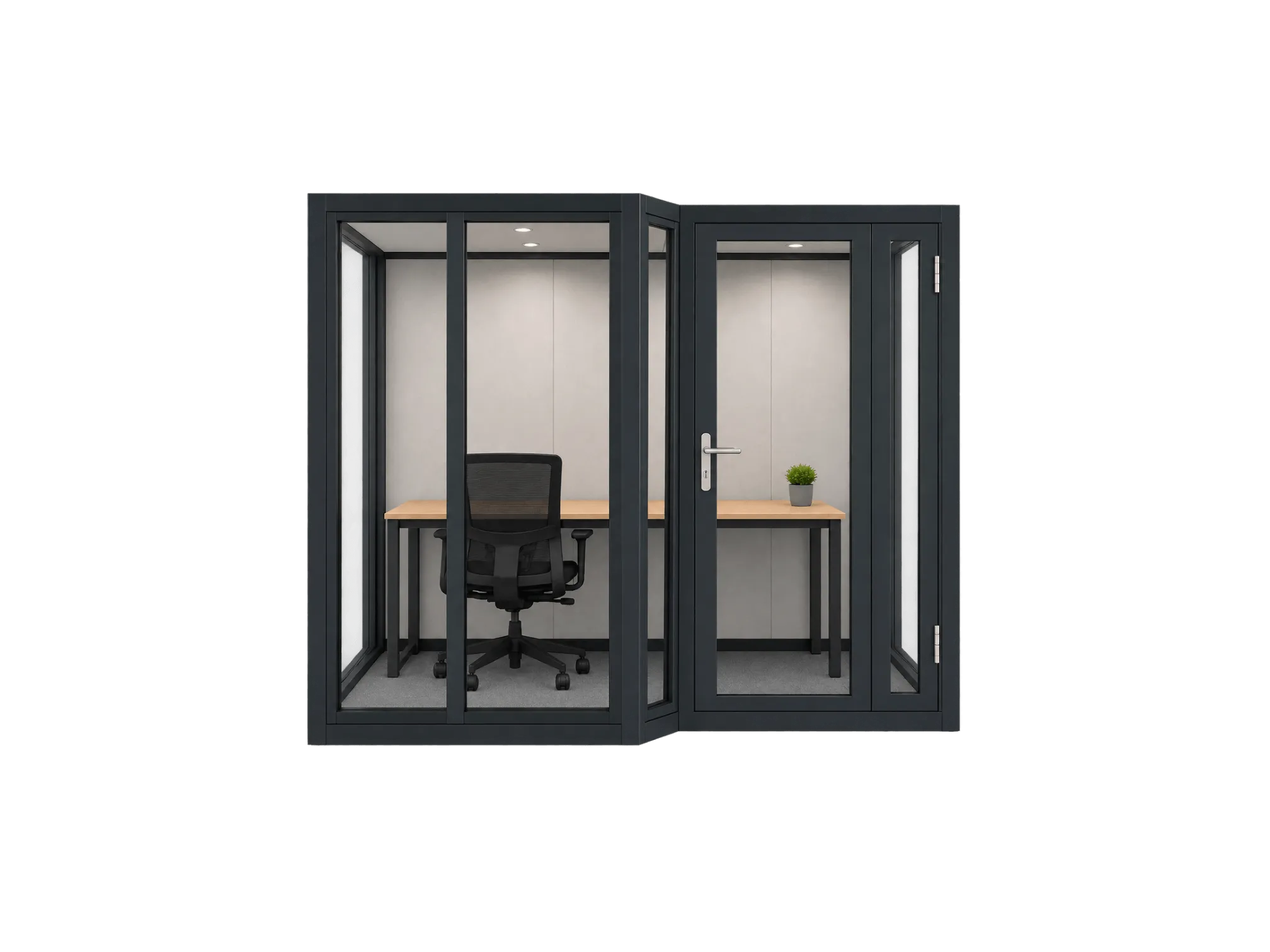 Quiet Faraday Room complete electromagnetic shielding system with shielded glass frames doors and optional technical interfaces