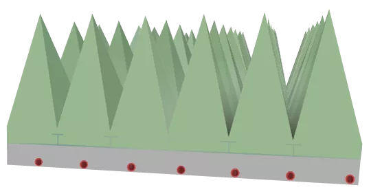 High power SiC pyramid absorber