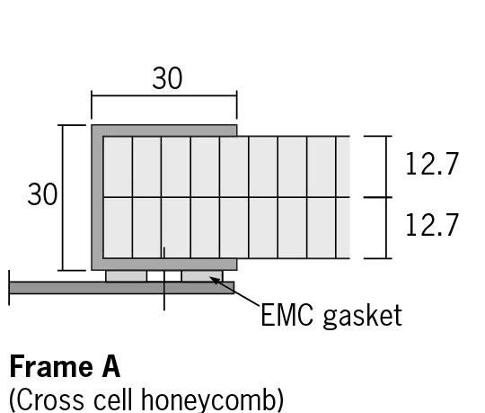 Wabenförmige Lüftungspaneele. Kreuzzellen-Wabenrahmen.