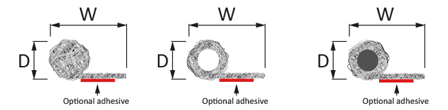 Knitted wire mesh gasket round with tail