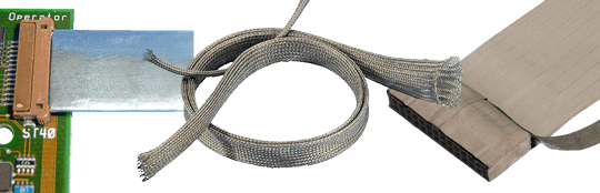 Se pueden apantallar cables planos, cables redondos, haces de cables y derivaciones