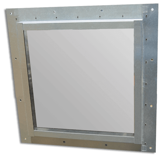 Example of a framed ready to install high-performance shielding window