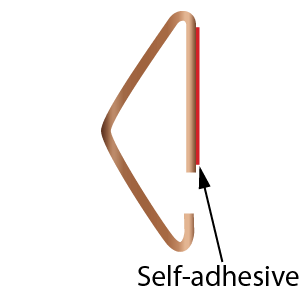 Stick-on mounting fingerstrip self-adhesive