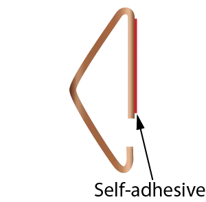 Stick-on mounting fingerstrip self-adhesive