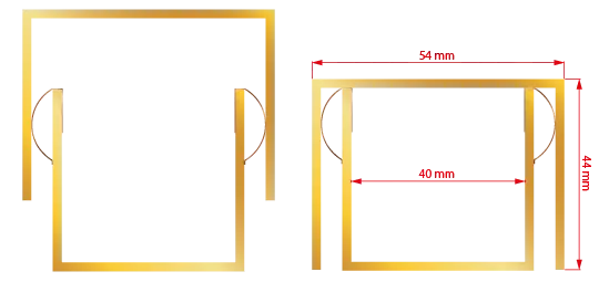 two-part square waveguide technical drawing