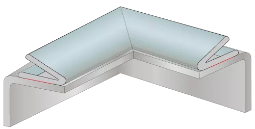 v-shape EMI/RFI shielding gaskets use in a curve