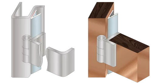 v-shape EMI/RFI shielding gaskets metal wooden door